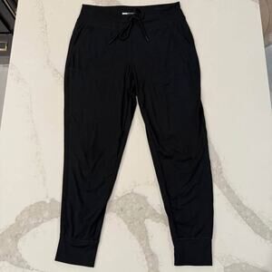 Lole High Rise Knit Jogger Sweatpants Women's Medium Black Drawstring Pockets